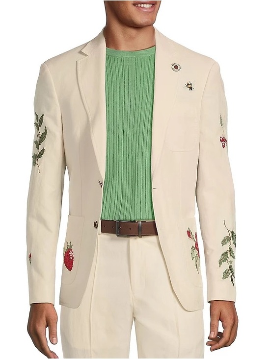 Murano Other - New Murano Garden Collection Embroidered Linen Cotton Floral Bee Blazer Jacket